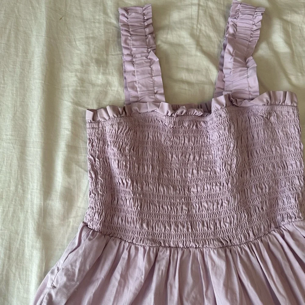 Abercrombie & Fitch Lilac Ruffled Smocked Top